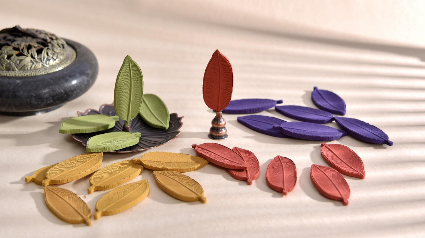 four seasons-Leaf-shaped Veined Incense Tablets for Purifying Energy, Soothing the Spirit and Aiding Sleep(RX-XPY5305)
