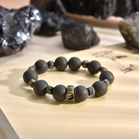 Water Element - Tai Chi and Incense Bead Fengshui Bracelet for Purifying Energy and Accumulating Wealth(ZC-SC5302)