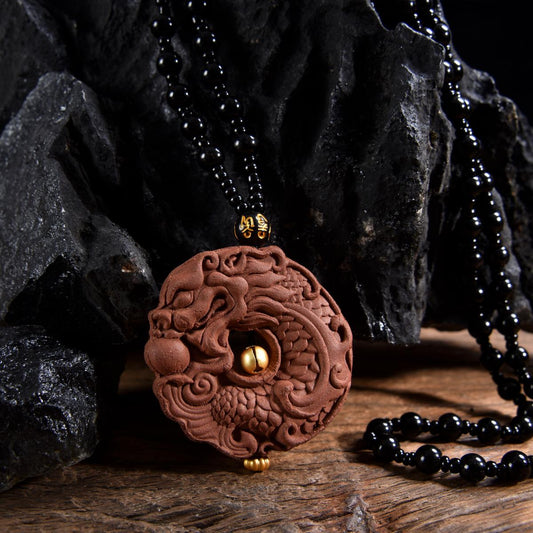 Coiled Dragon-Patterned Incense Plaque Pendant for Stimulating Leadership and Attracting Wealth(XP-PLC5301)