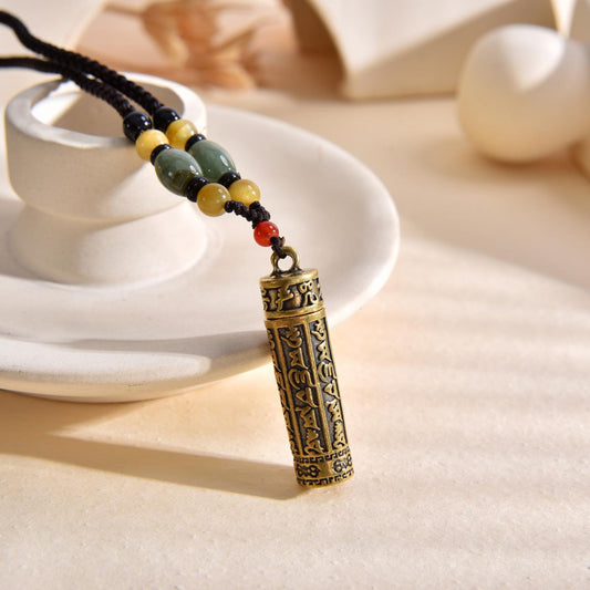 Body - Protecting and Evil - Repelling Hollow - carved Scripture Necklace (with 2 Incense Balls as a Gift)