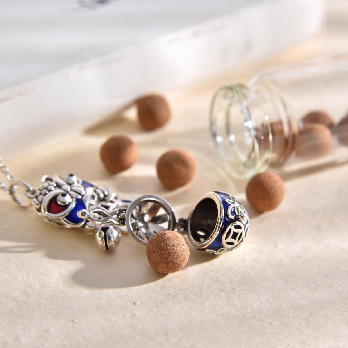 Wealth - attracting Hollow - carved Pendant with Taotie Pattern (with 2 Incense Balls as a Gift)