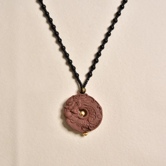 Coiled Dragon-Patterned Incense Plaque Pendant for Stimulating Leadership and Attracting Wealth(XP-PLC5301)