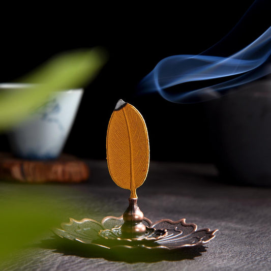 Autumn-Leaf-shaped Veined Incense Tablets for Purifying Energy, Soothing the Spirit and Aiding Sleep(RX-XPY5303)