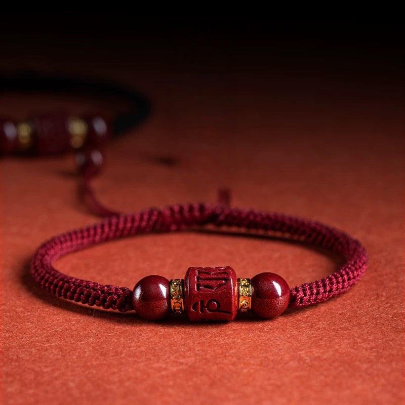 blesinchi Tibetan Cinnabar Six Syllable Energy Bracelet