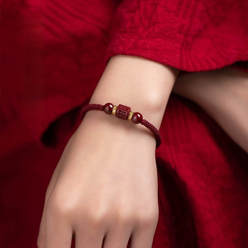blesinchi Tibetan Cinnabar Six Syllable Energy Bracelet