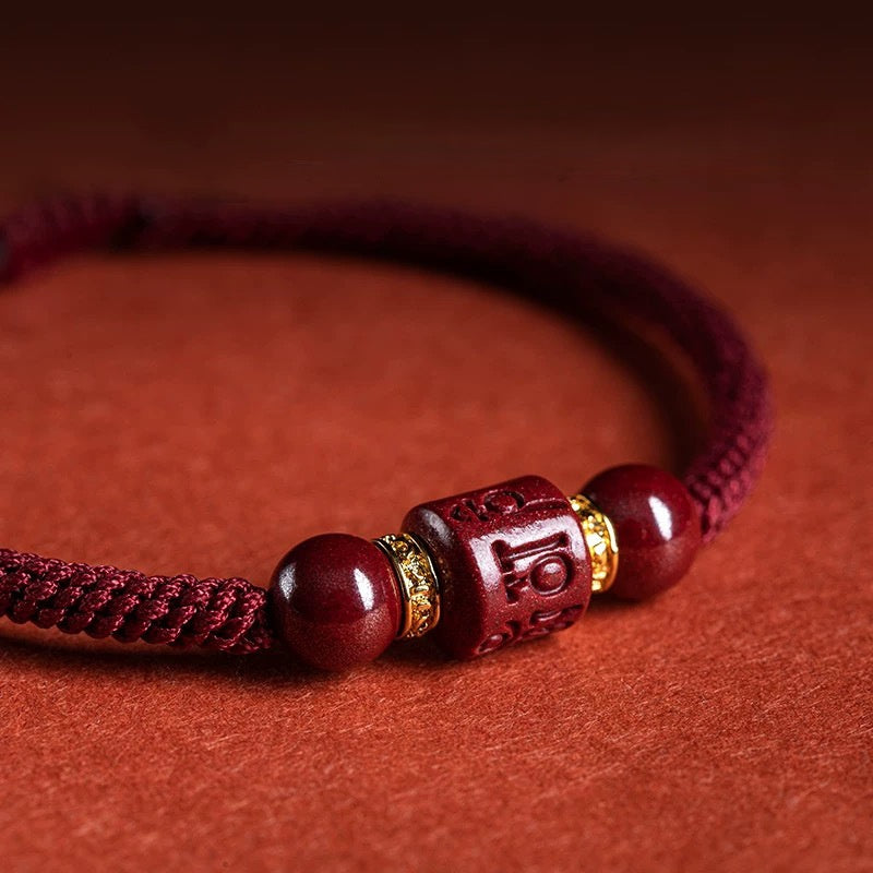 blesinchi Tibetan Cinnabar Six Syllable Energy Bracelet