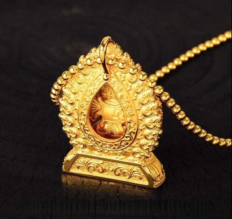 Tibetan Buddhism<Mahavairocana Vajra Buddha>Tibetan traditional ethnic style pendant necklace, trendy fortune-amulet pendant, car decoration