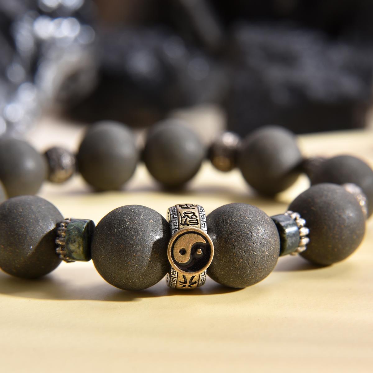 Water Element - Tai Chi and Incense Bead Fengshui Bracelet for Purifying Energy and Accumulating Wealth(ZC-SC5302)