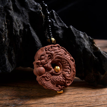 Coiled Dragon-Patterned Incense Plaque Pendant for Stimulating Leadership and Attracting Wealth(XP-PLC5301)