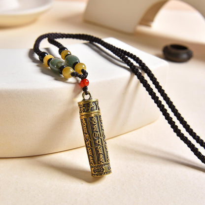Body - Protecting and Evil - Repelling Hollow - carved Scripture Necklace (with 2 Incense Balls as a Gift)