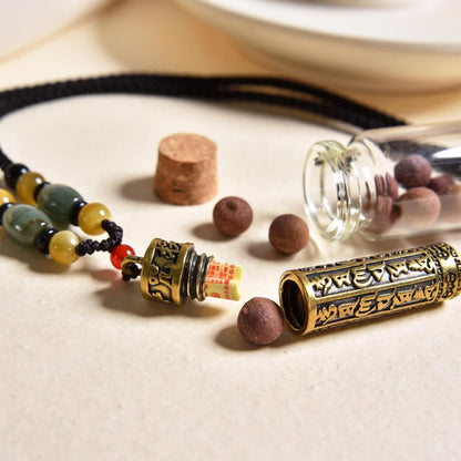Body - Protecting and Evil - Repelling Hollow - carved Scripture Necklace (with 2 Incense Balls as a Gift)