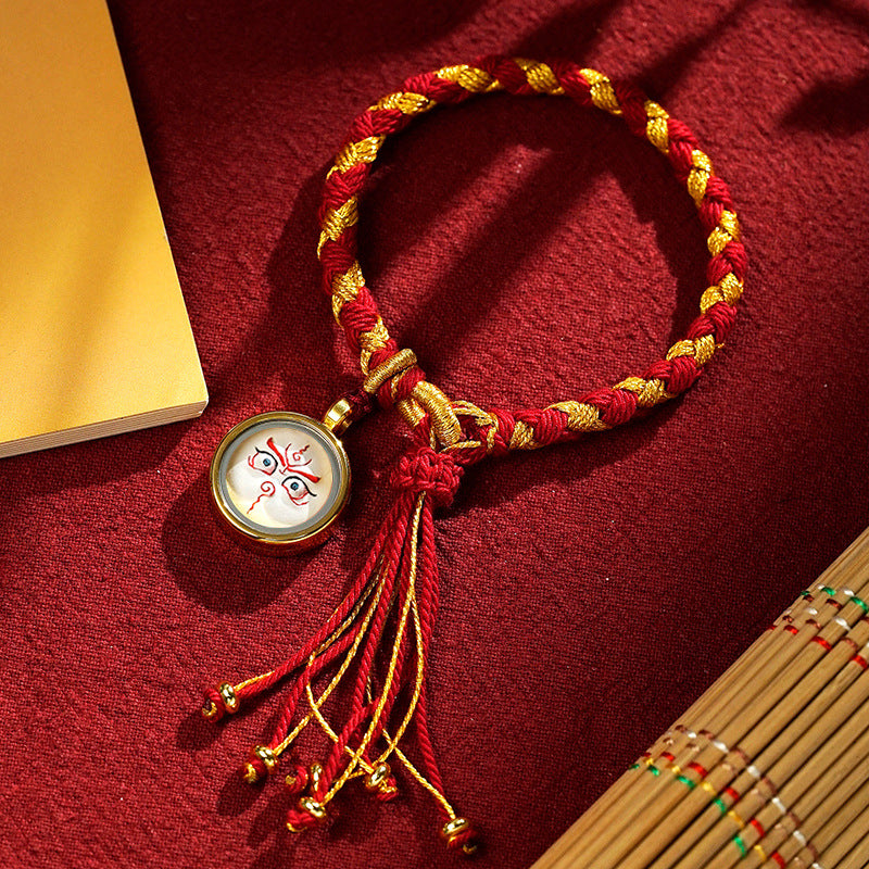 blesinchi Tibetan Hand-Painted Five Wealth Gods Tangka Braided Bracelet